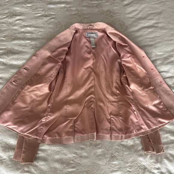 100% Genuine Leather Suede Fully Lined Pink Blazer - Picture 10 of 15